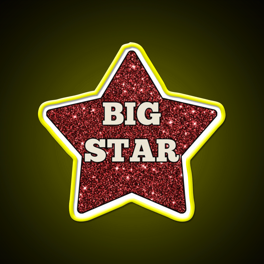 Big Star Party Drink Tequila Led Neon Sign Rgb Color - Custom LED neon sign front view