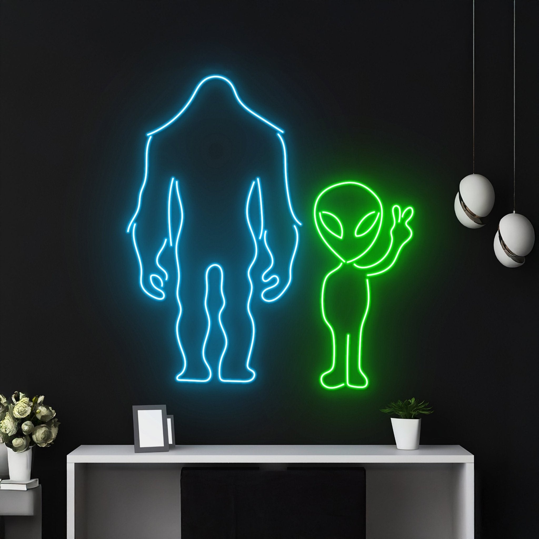 Bigfoot And Alien Neon Sign - Shineneon