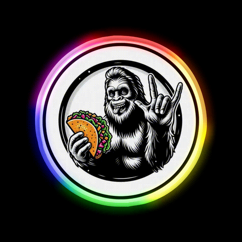 Bigfoot And Tacos Number 3 Taco Led Neon Sign Mexican Food Sign Rgb Color - LED neon sign close-up detail