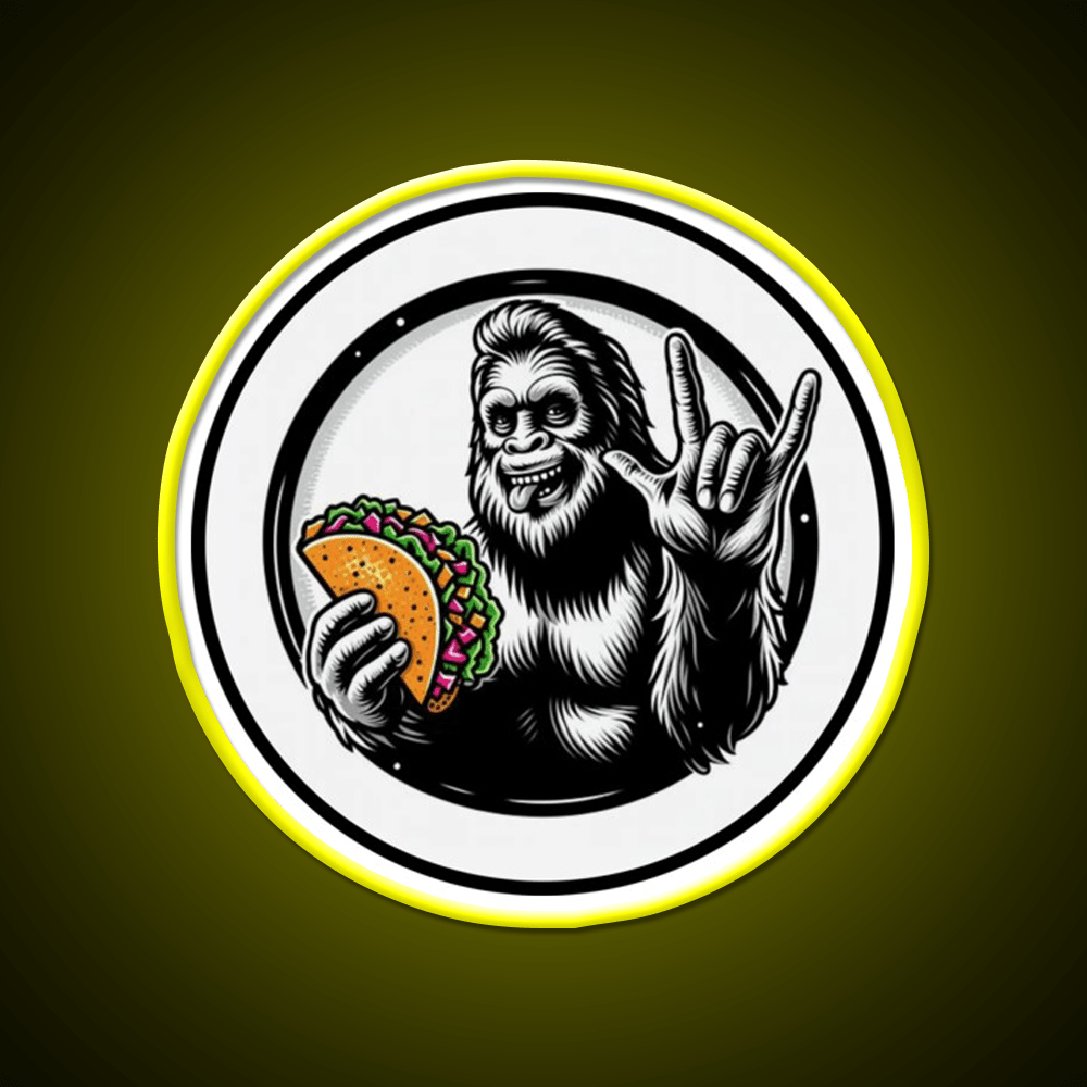 Bigfoot And Tacos Number 3 Taco Led Neon Sign Mexican Food Sign Rgb Color - Shineneon