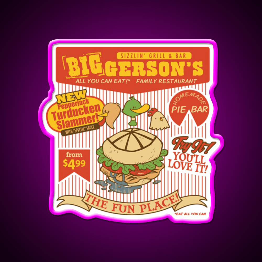 Biggersons Fast Food Led Neon Sign For Burger Place Rgb Color - Shineneon