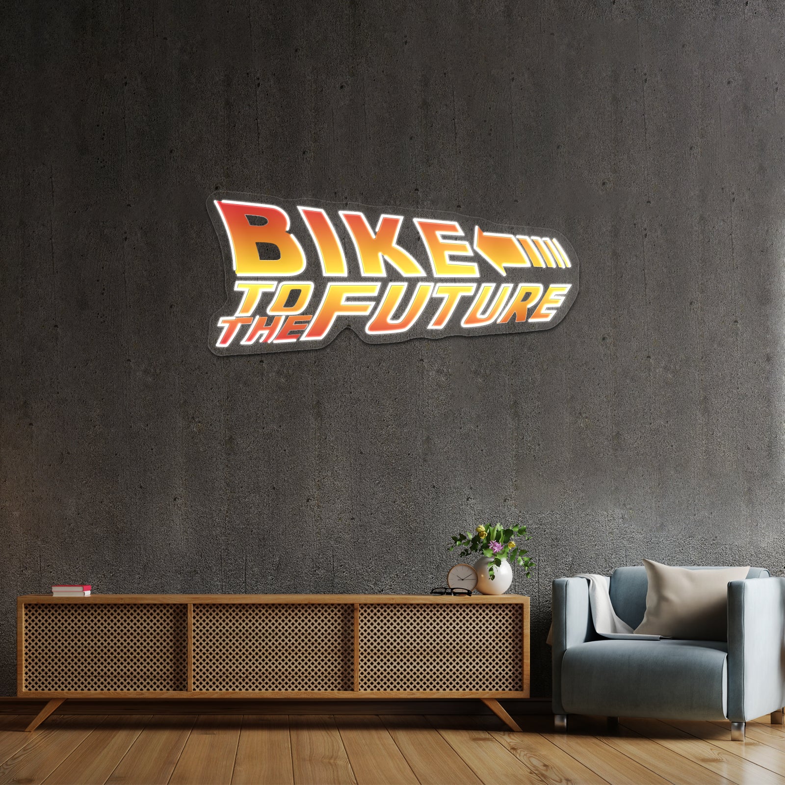 Bike To The Future Artwork Led Neon Sign