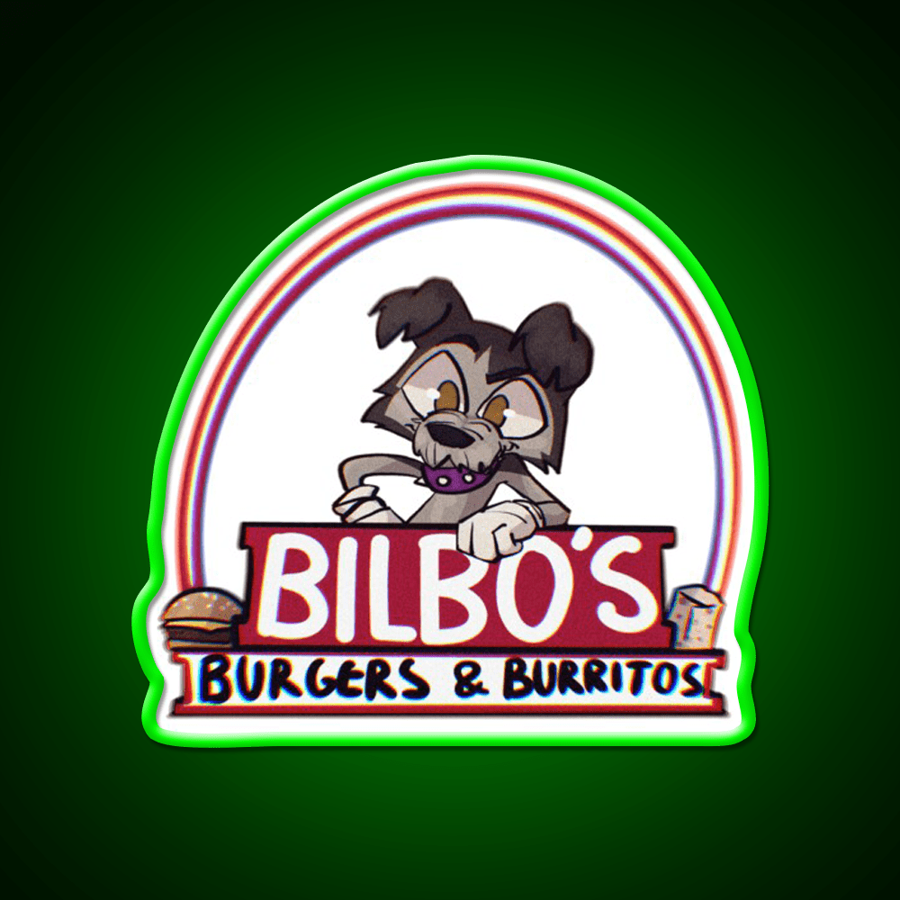Bilbos Burgers Burritos Fast Food Led Neon Sign For Burger Place Rgb Color - Shineneon