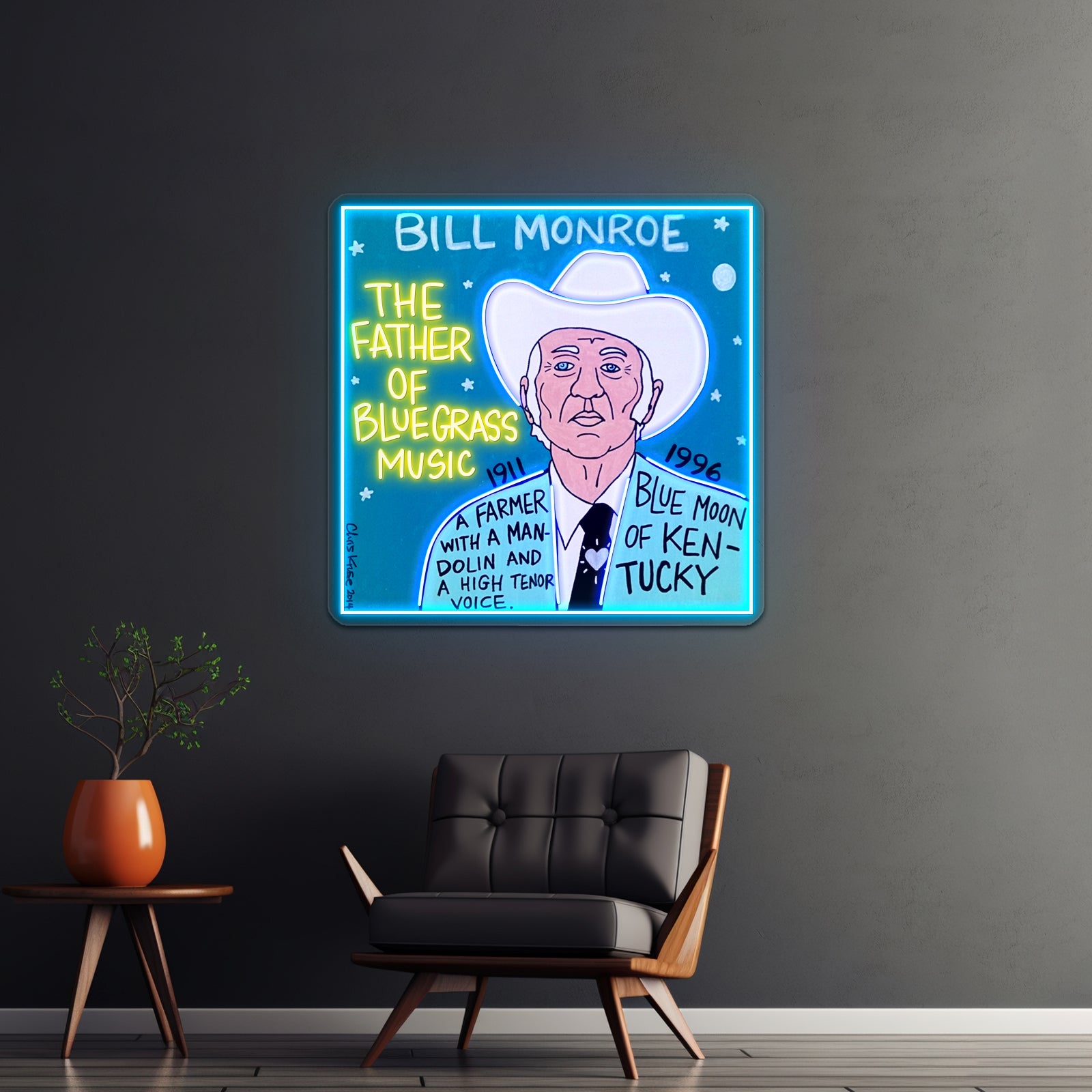 Bill Monroe Bluegrass Pop Folk Artwork Led Neon Sign | Shineneon
