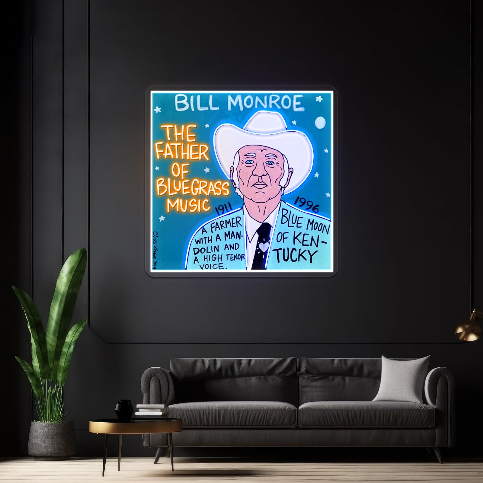 Bill Monroe Bluegrass Pop Folk Artwork Led Neon Sign | Shineneon
