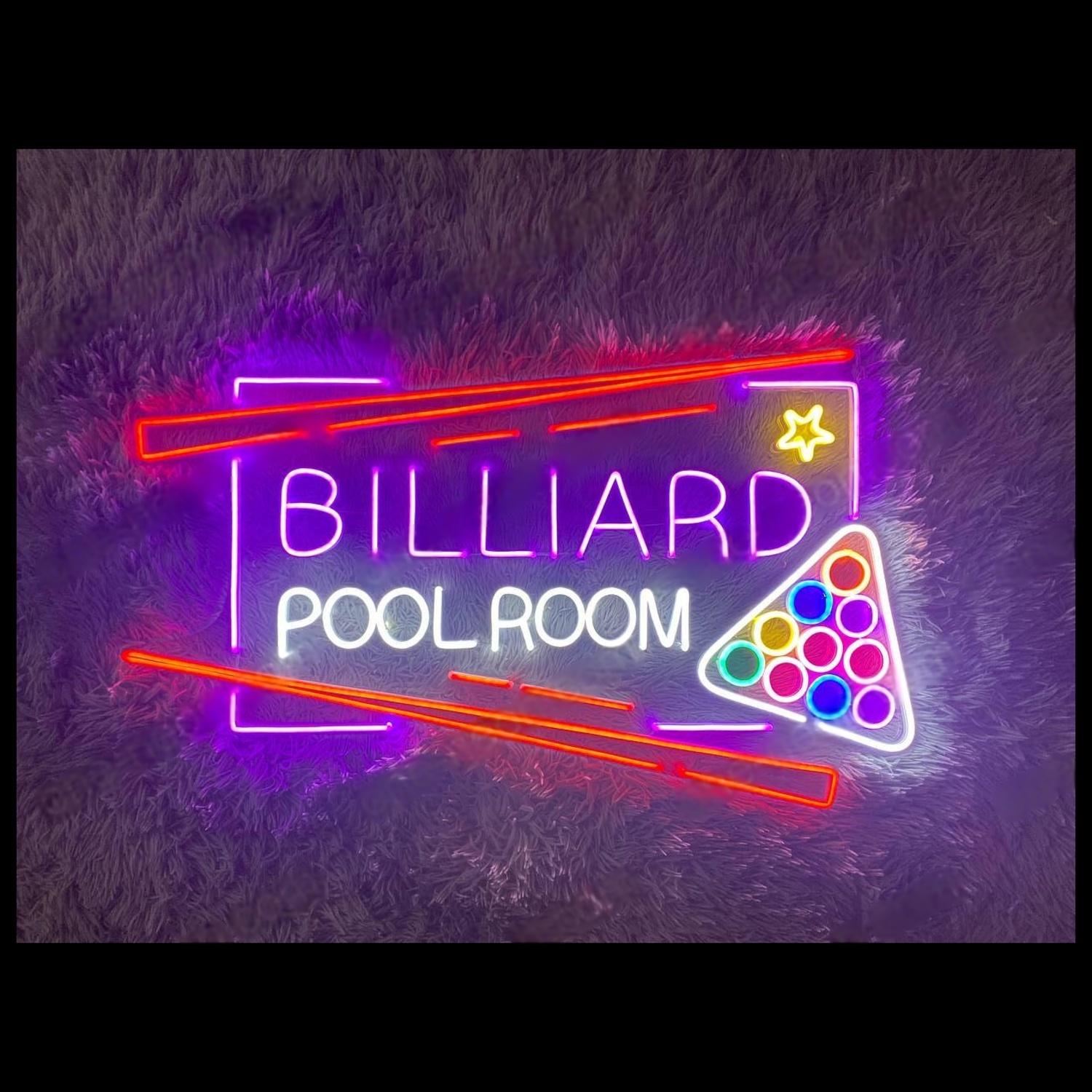 Billiard Pool Room Multicolor Balls And Stars Led Neon Sign | Shineneon