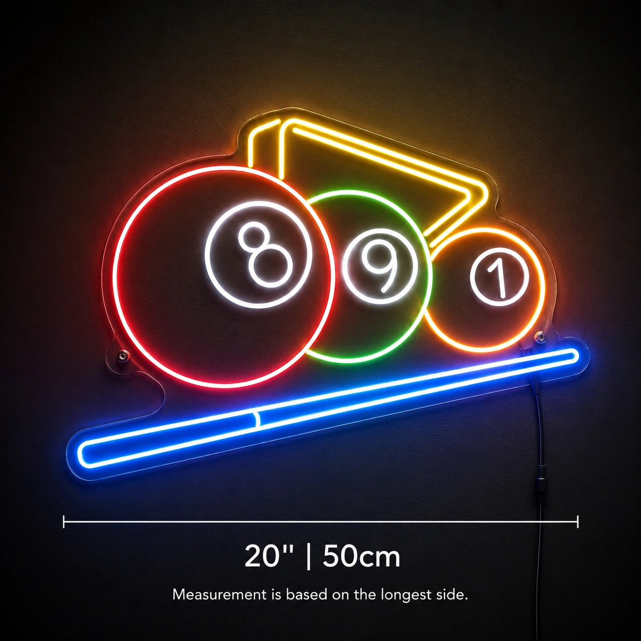 Billiards Bar Rack Neon Sign LED Neon Sign size image