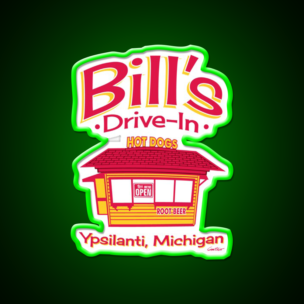 Bills Drive In Hot Dog Stand Beer Bar Decor Led Neon Sign Rgb Color - LED neon sign view 8