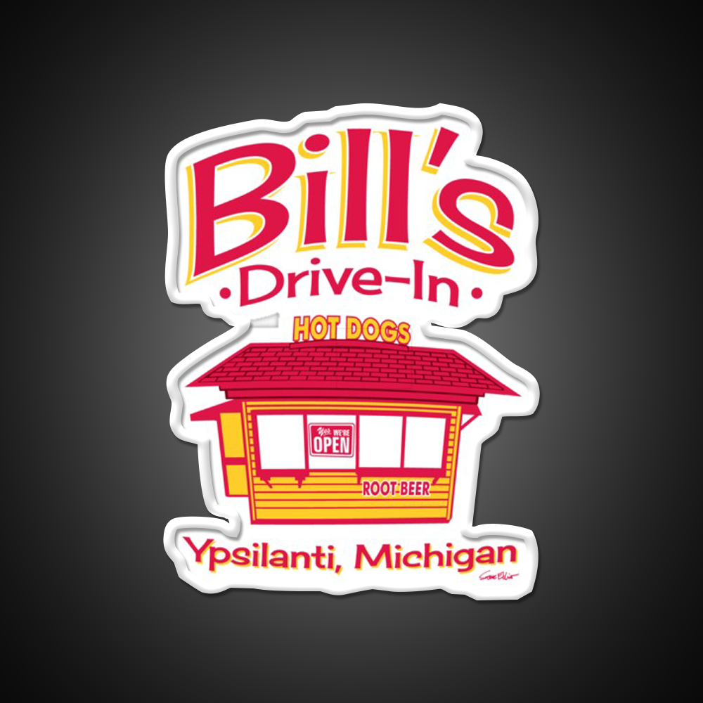 Bills Drive In Hot Dog Stand Beer Bar Decor Led Neon Sign Rgb Color
