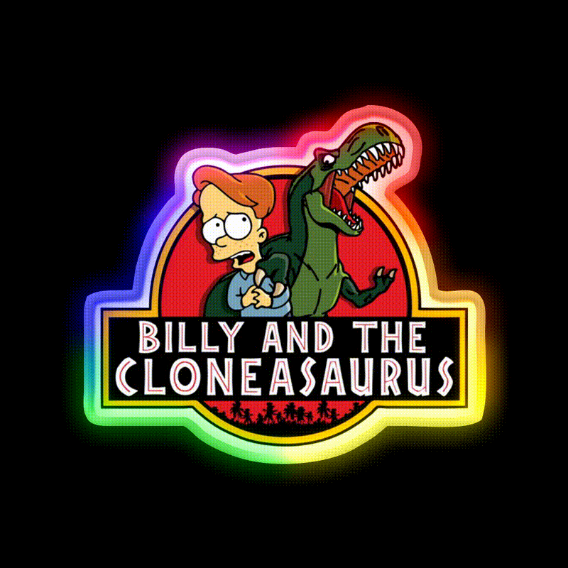 Billy And The Cloneasaurus Beer Bar Decor Led Neon Sign Rgb Color - LED neon sign close-up detail