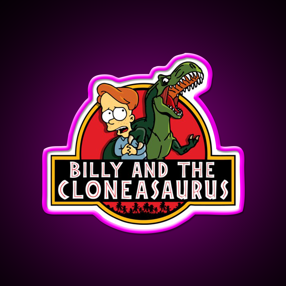 Billy And The Cloneasaurus Beer Bar Decor Led Neon Sign Rgb Color - Neon sign mounted on wall in room