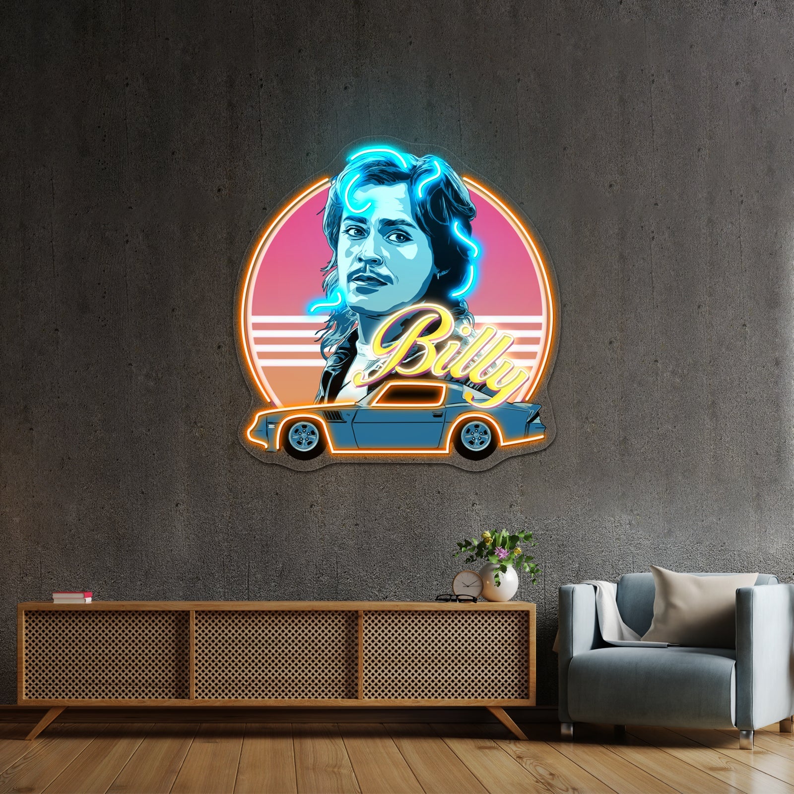 Billy Hargrove Stranger Things 80s Style Artwork Led Neon Sign - Shineneon