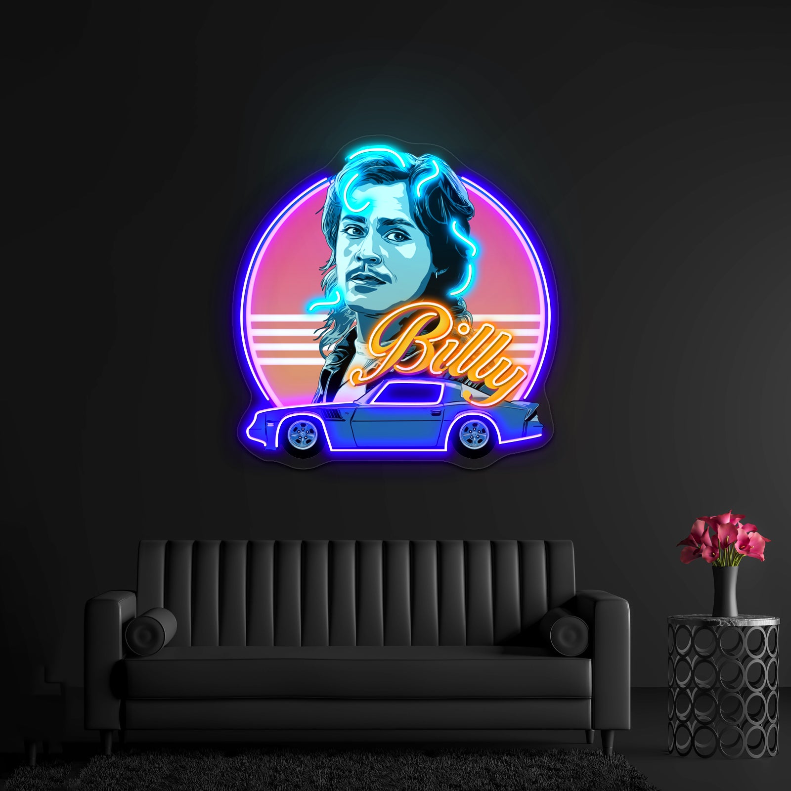 Billy Hargrove Stranger Things 80s Style Artwork Led Neon Sign