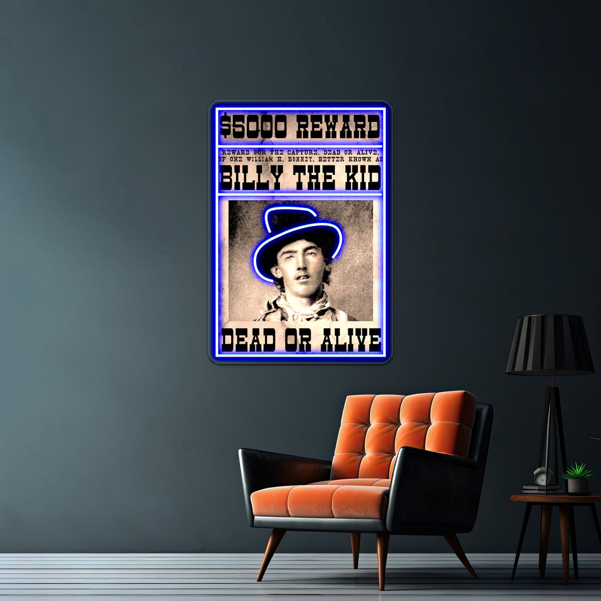Billy The Kid Vintage Restored Wanted Poster Wall Artwork Neon Signs | Shineneon