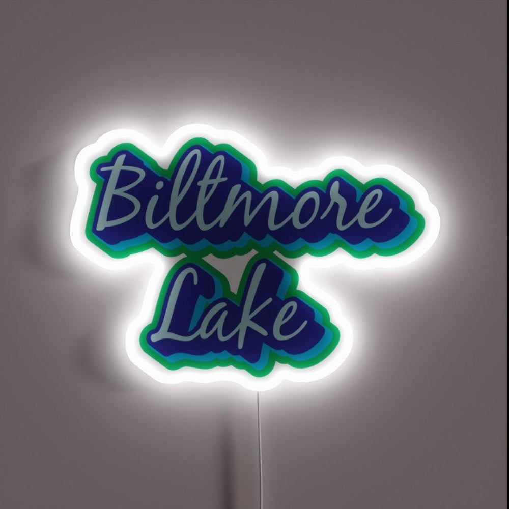 Biltmore Lake Nc Asheville Wnc Rgb Led Neon Sign - Custom LED neon sign front view