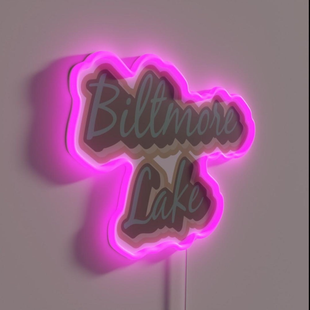 Biltmore Lake North Carolina Asheville Wnc Rgb Led Neon Sign - LED neon sign close-up detail