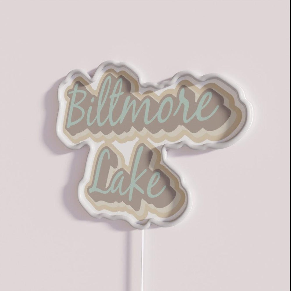 Biltmore Lake North Carolina Asheville Wnc Rgb Led Neon Sign - Neon sign mounted on wall in room