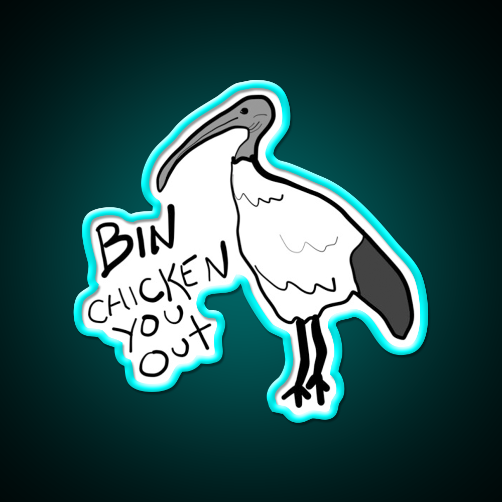 Bin Chicken You Out Ibis Style Beer Bar Decor Led Neon Sign Rgb Color - Size and dimension reference