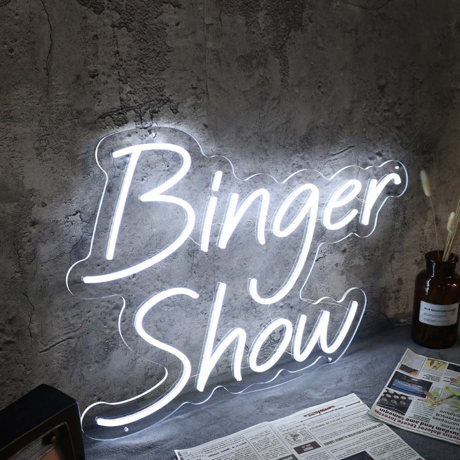 Binger Show White Led Neon Sign - Shineneon