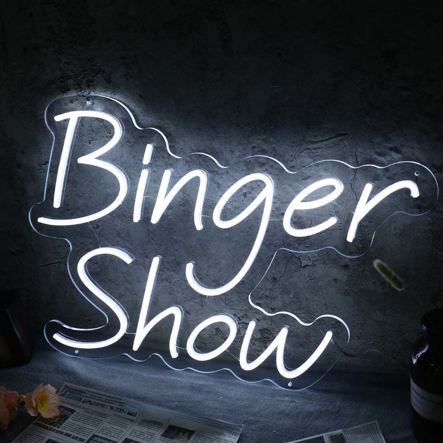 Binger Show White Led Neon Sign - Shineneon