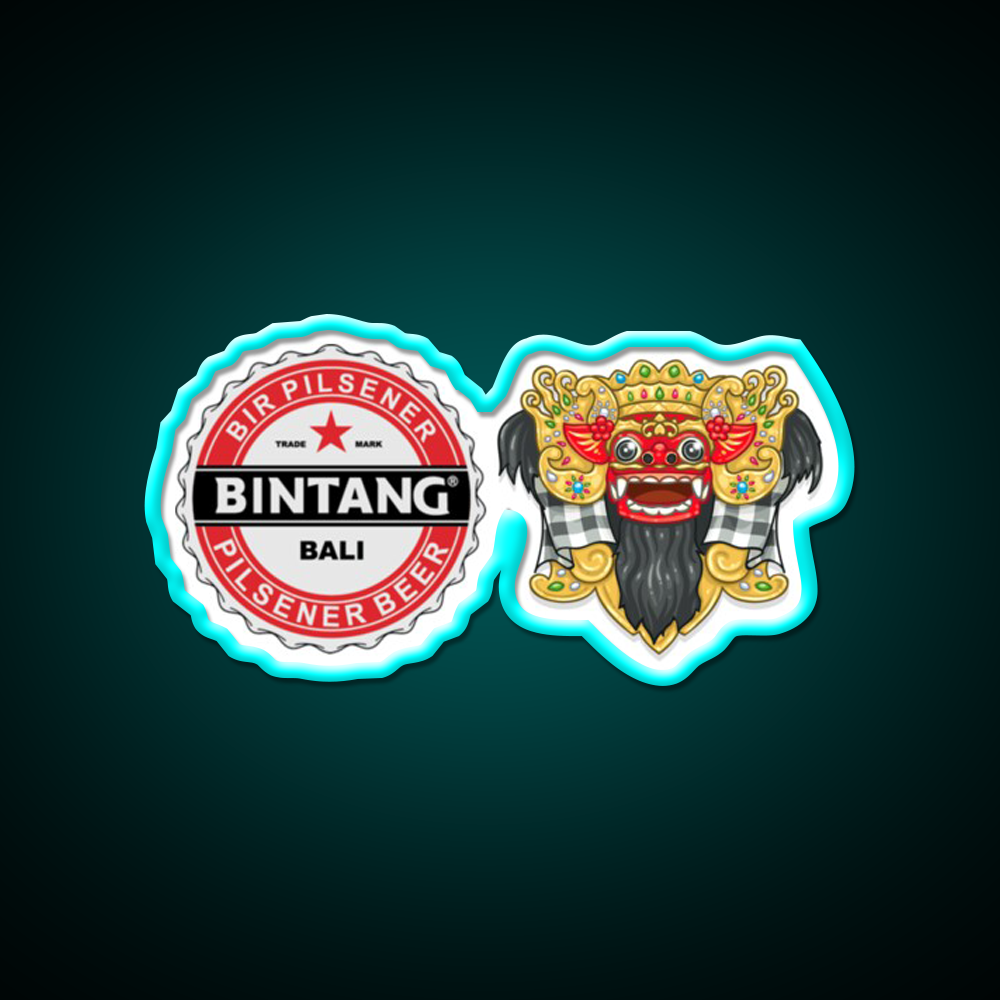 Bintang Bali Beer Bar Decor Led Neon Sign Rgb Color - Size and dimension reference