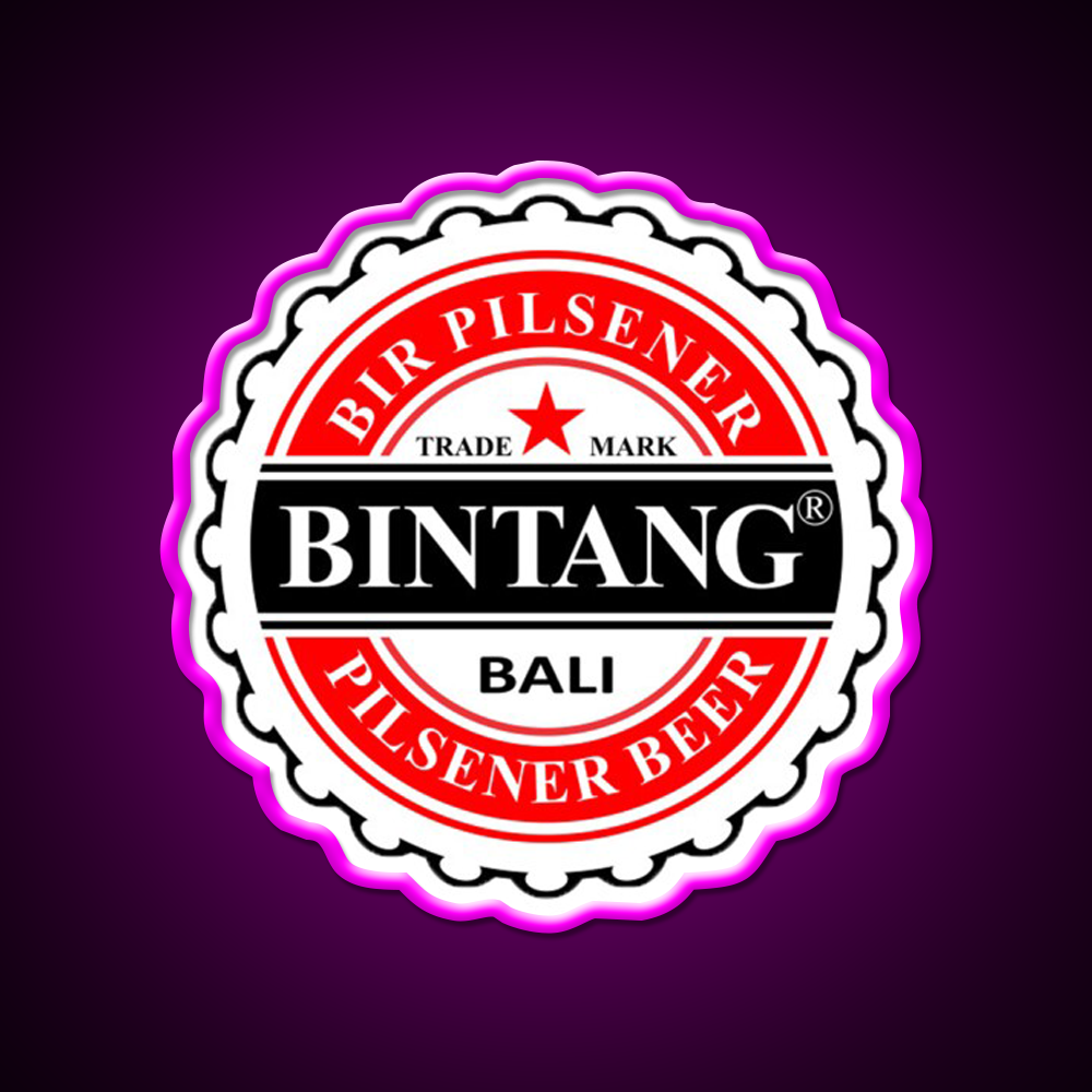 Bintang Bali Indonesia Beer Bar Decor Led Neon Sign Rgb Color - Neon sign mounted on wall in room