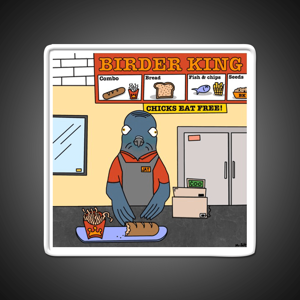 Birder King Fast Food Led Neon Sign For Burger Place Rgb Color - Shineneon