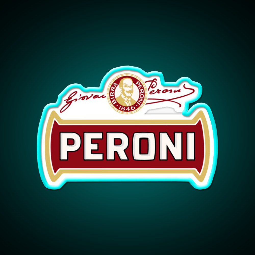 Birra Peroni Beer Bar Decor Led Neon Sign Rgb Color - Size and dimension reference