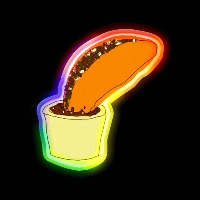 Birria Taco Led Neon Sign Mexican Food Sign Led Neon Light Rgb Color - LED neon sign close-up detail
