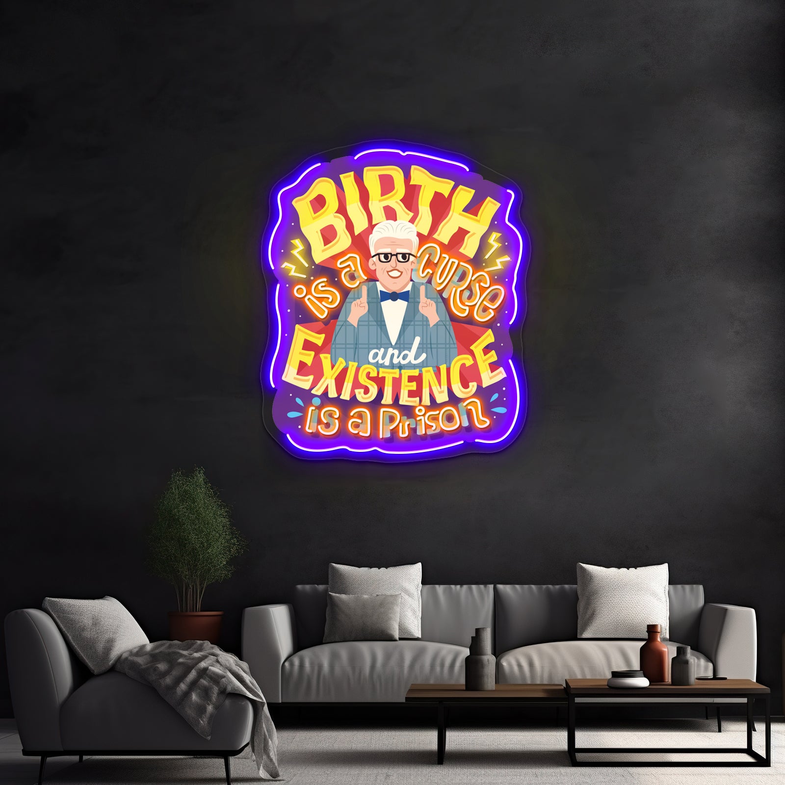 Birth Is A Curse Artwork Led Neon Sign