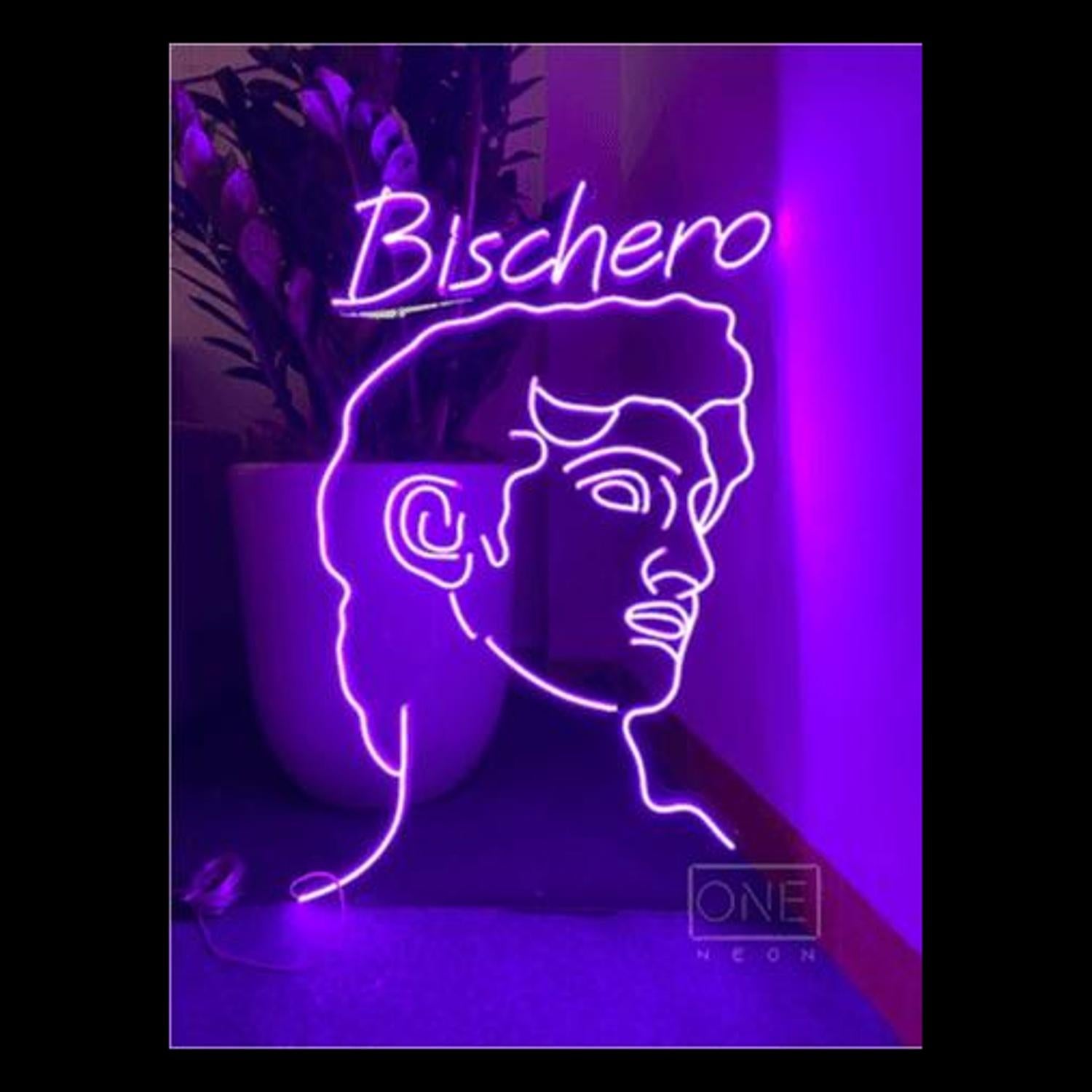 Bischero Purple Led Neon Sign With Head Silhouette For Indoor Wall Decor | Shineneon