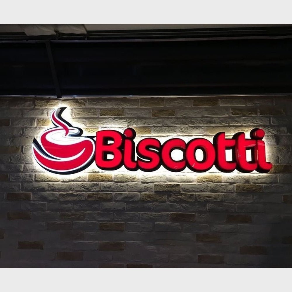Biscotti 3D Frontlit And Backlit Channel Letter Led Light Sign - Shineneon