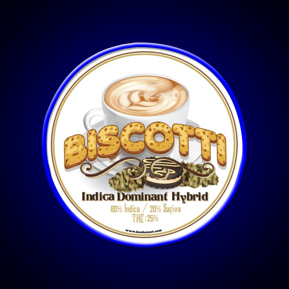 Biscotti Strain Art Hemp Inspired Green Leaf Led Neon Sign Rgb Color - Shineneon