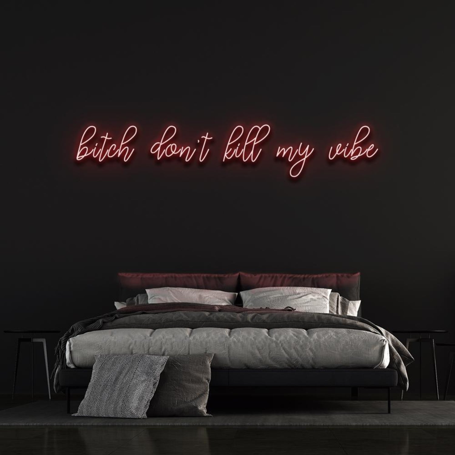 Bitch Dont Kill My Vibe Pink Led Neon Sign Bedroom Wall Decor | Shineneon