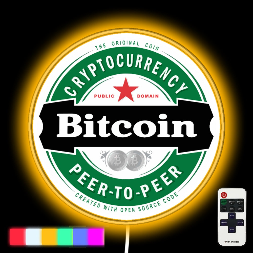 Bitcoin Brewsky Led Neon Sign - Custom LED neon sign front view