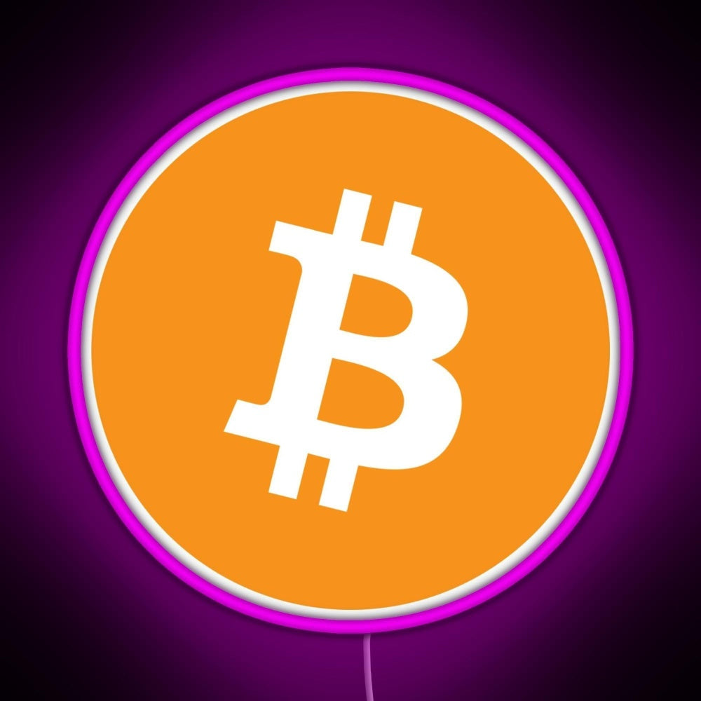 Bitcoin Btc Logo Crypto Merge Minimalist Rgb Neon Sign - LED neon sign view 8
