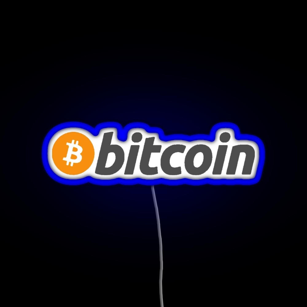 Bitcoin Crypto Currency Traders Rgb Neon Sign - Neon sign mounted on wall in room