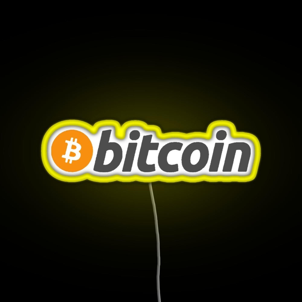 Bitcoin Crypto Currency Traders Rgb Neon Sign - Size and dimension reference