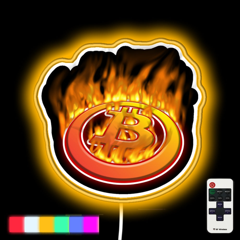 Bitcoin Is Lit Led Neon Sign - Custom LED neon sign front view