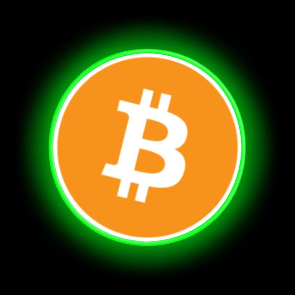 Bitcoin Neon Sign Restaurant Wall Art - Size and dimension reference