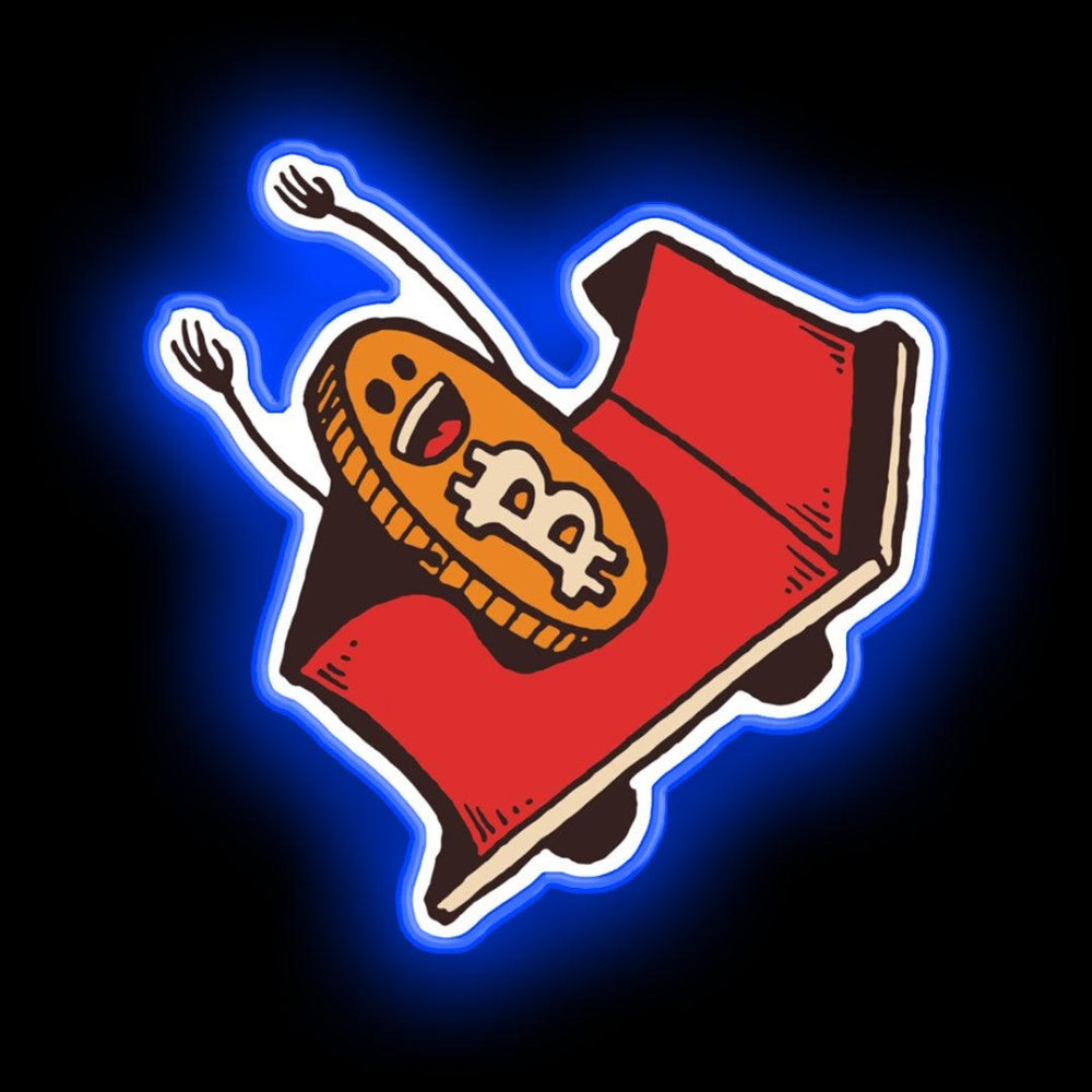 Bitcoin Roller Coaster Neon Sign - LED neon sign close-up detail