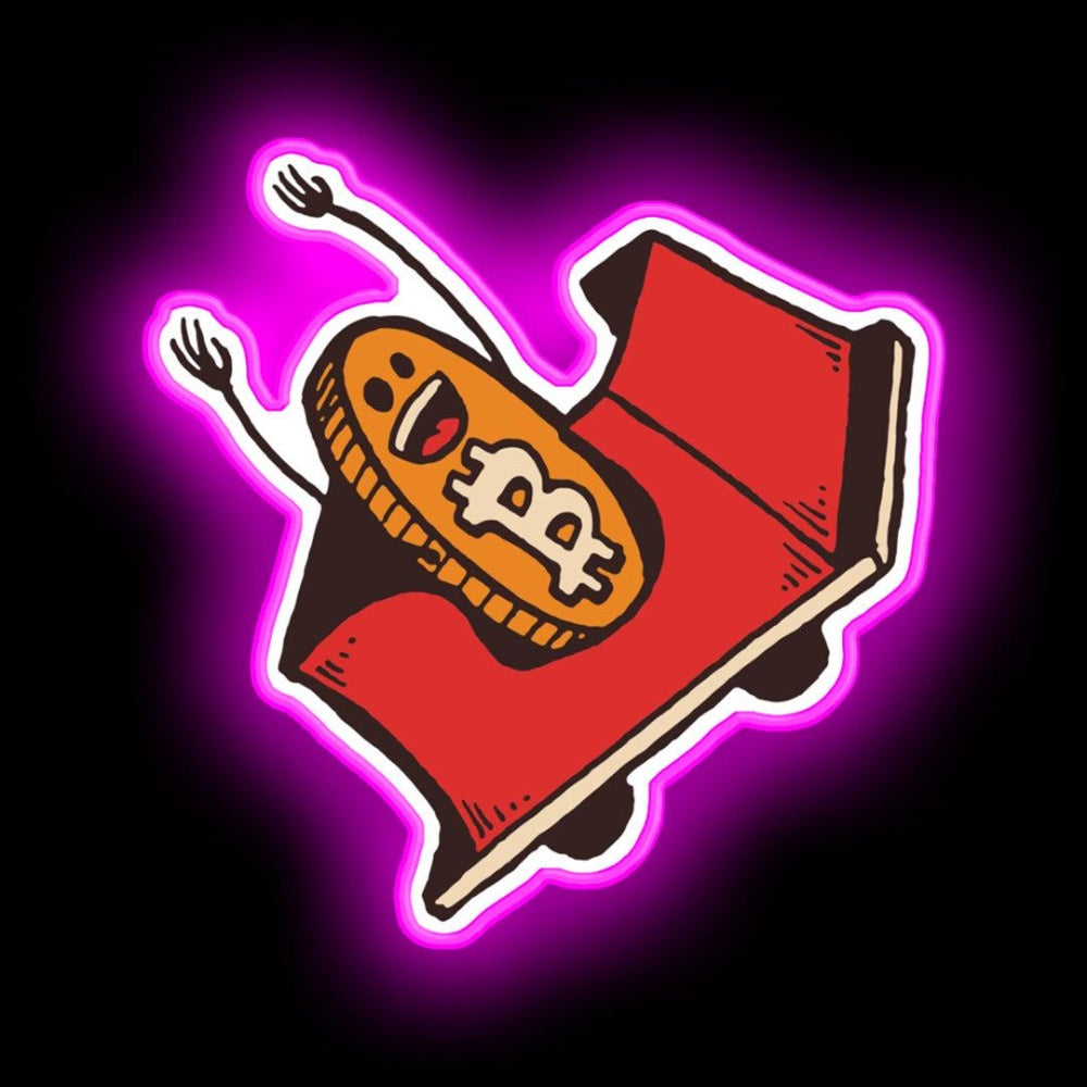 Bitcoin Roller Coaster Neon Sign - Size and dimension reference