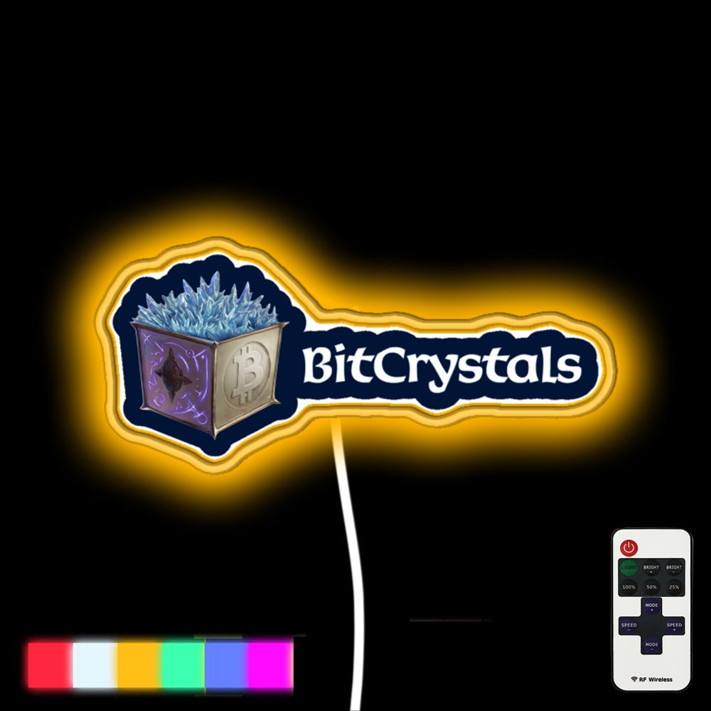 Bitcrystals Digital Asset Led Neon Sign - Custom LED neon sign front view