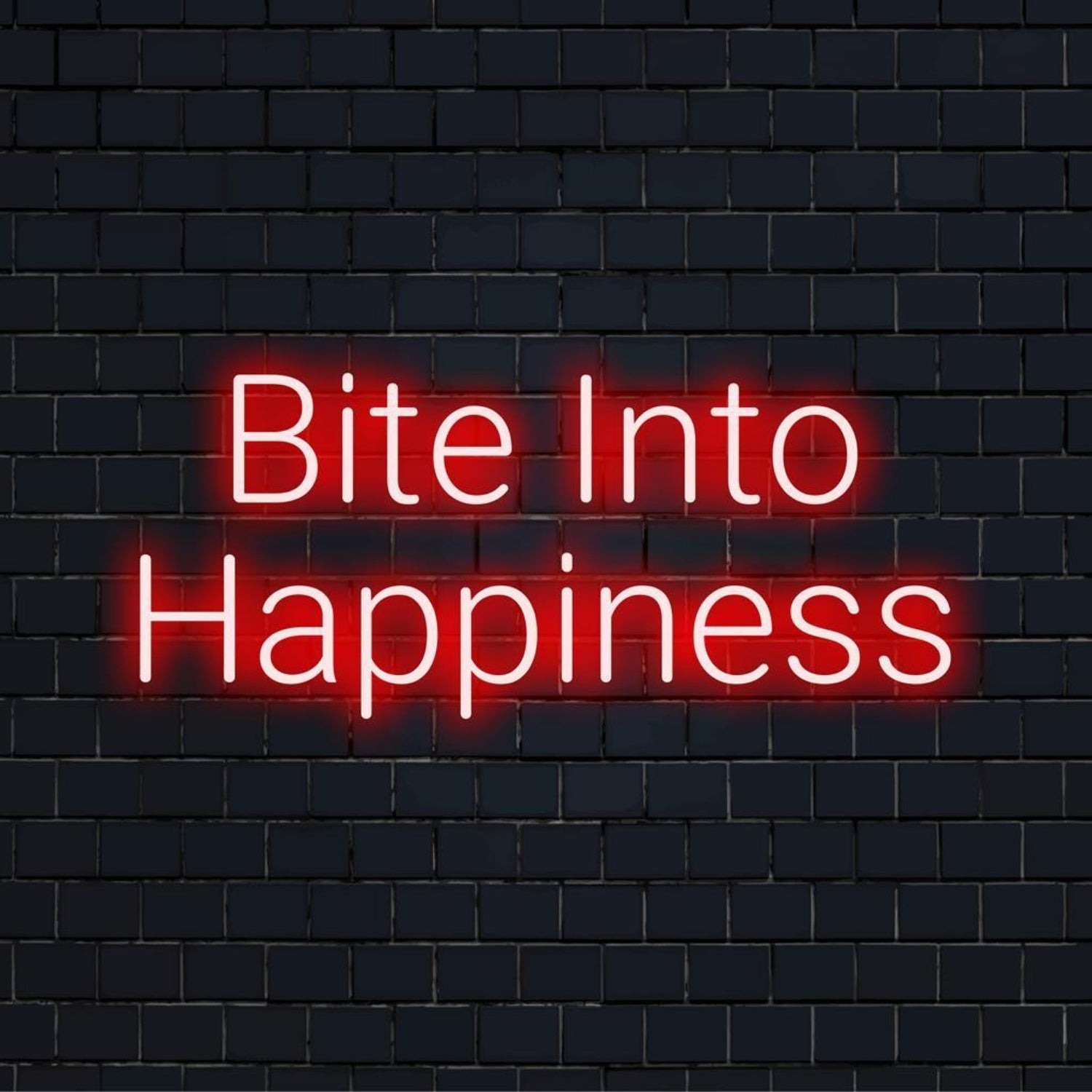 Bite Into Happiness Red Glow Led Neon Sign For Cafe Restaurant Decor | Shineneon