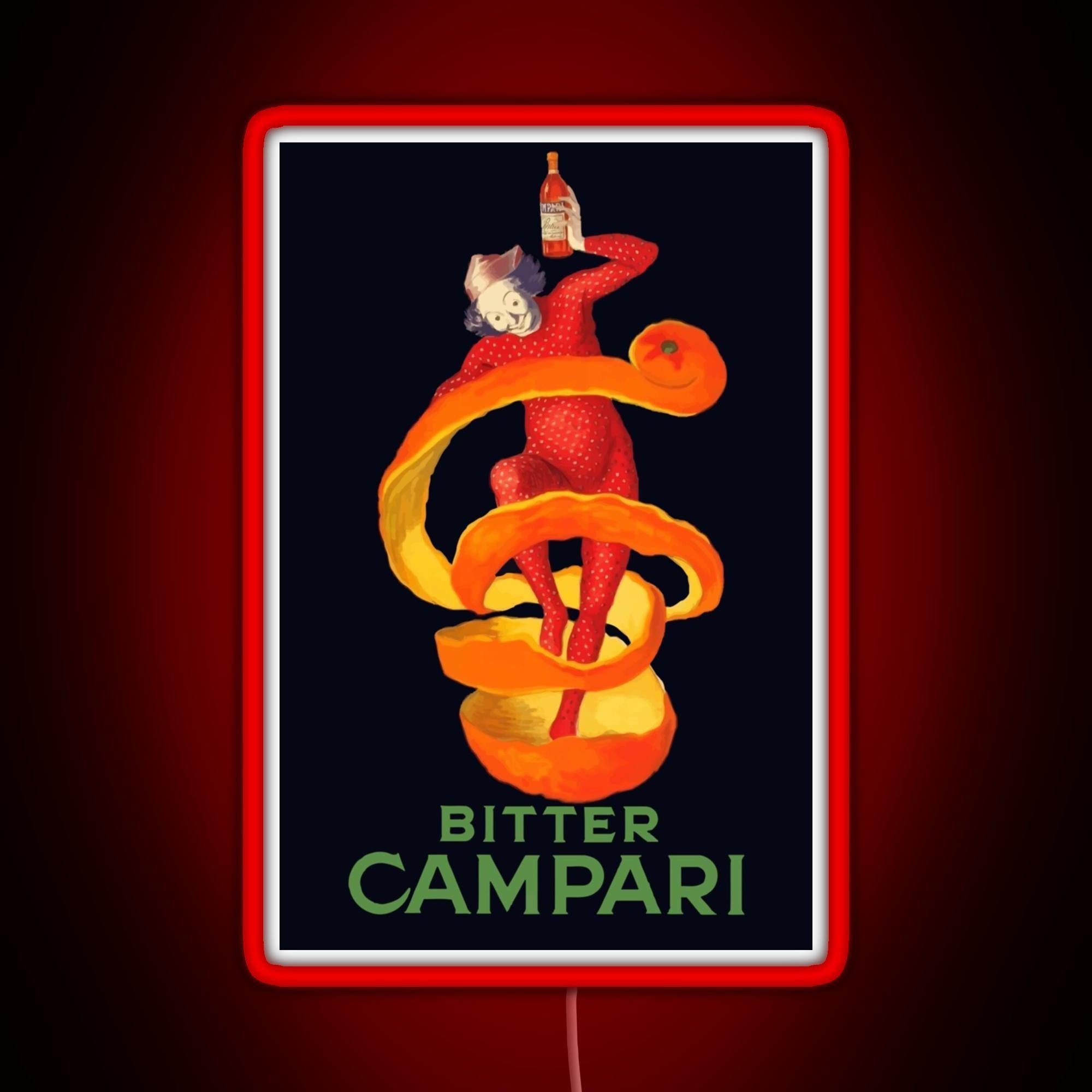 Bitter Campari Leonetto Cappiello Bitter French Liquor Rgb Neon Sign - LED neon sign close-up detail