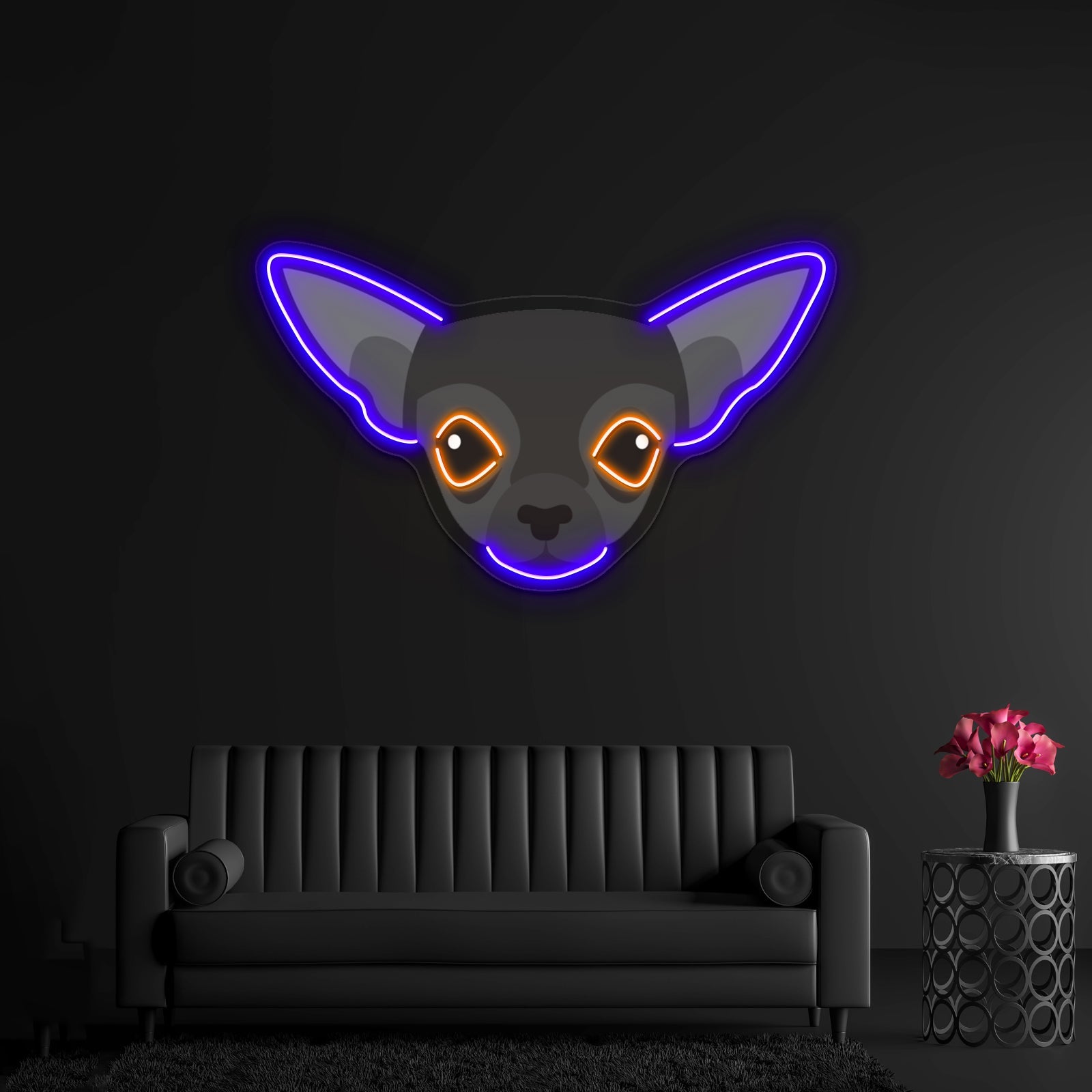 Black Chihuahua Artwork Led Neon Sign - Shineneon