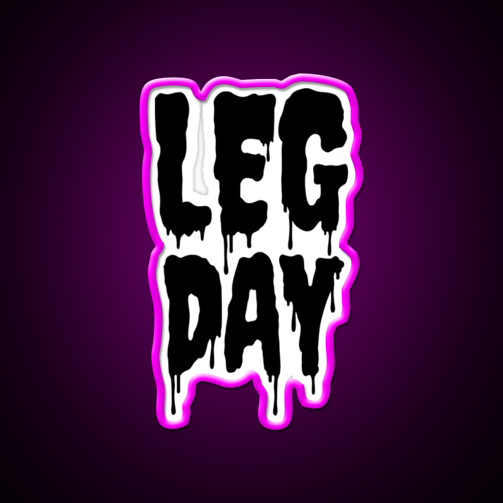 Black Gym Fitness Workout Drip Leg Day Black Gym Fitness Led Neon Sign Rgb Color - Neon sign mounted on wall in room