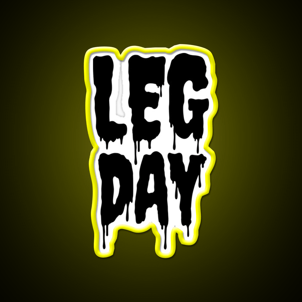 Black Gym Fitness Workout Drip Leg Day Black Gym Fitness Led Neon Sign Rgb Color - Custom LED neon sign front view