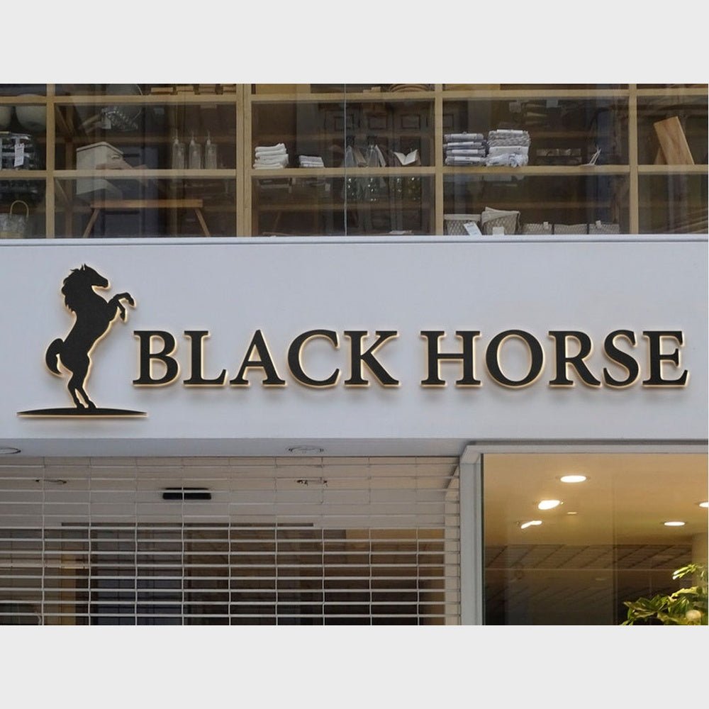 Black Horse 3D Backlit Channel Letters Led Light Sign - Shineneon