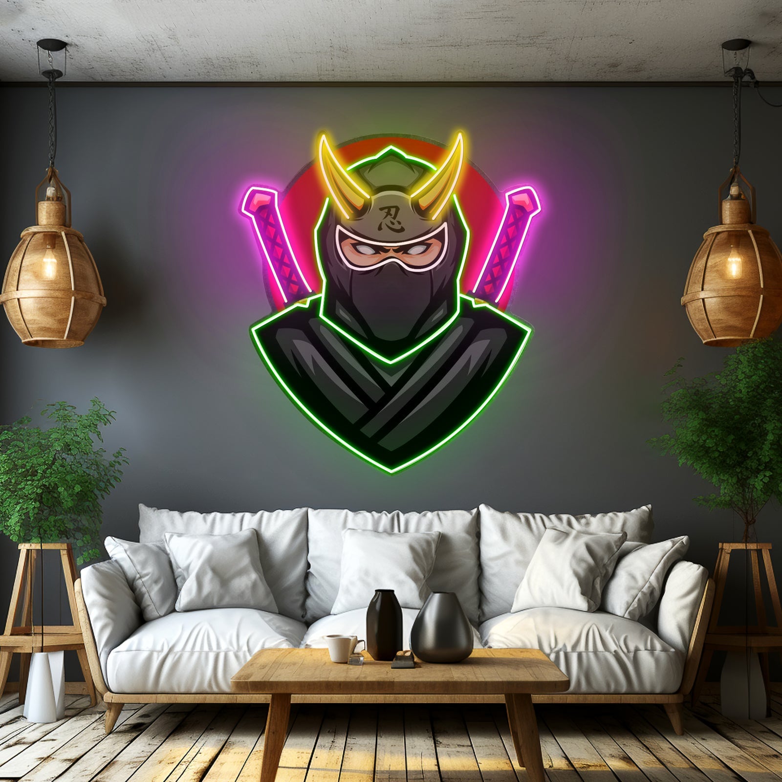 Black Ninja Led Neon Sign Light Custom Led Signs - Shineneon